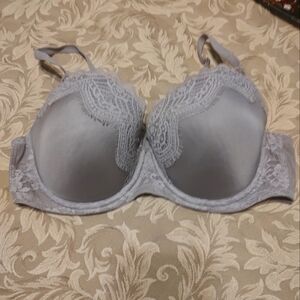 🩶 Darling VS Dream Angels Dove Grey Satin and Lace Underwire Bra - 38D
